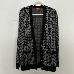 GUESS Monogram Oversized Grandpa Cardigan NWT L